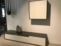 Wohnwand Scopia Holz Lackiert Weiß Grau