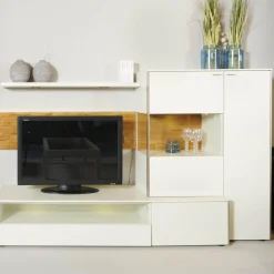 Wohnwand Sentino Lack Weiß Matt Inklusive Beleuchtung