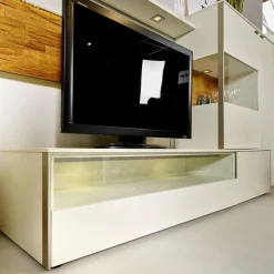 Wohnwand Sentino Lack Weiß Matt Inklusive Beleuchtung