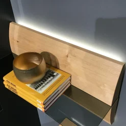 Wohnwand Sigra Lack Anthrazit Seidenmatt Lowboard Eiche Natur