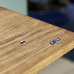 Wohnwand Sipario Nussbaum Geölt mit Kabeldurchlass