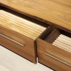 Wohnwand Sipario Nussbaum Geölt mit Kabeldurchlass