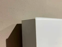 Wohnwand Soma Korpus Innen Lack Matt Graphit Korpus Außen Nussbaum mit Beleuchtung