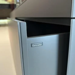 Wohnwand Soma Lack Und Glas Graphit Matt Grau Mit Paneelsystem Nussbaum Massivoptik Und Beleuchtung