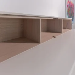 Wohnwand T30 Holz Lackiert 405 Latte Scocca 200 Glänzend Weiß 1107/1708