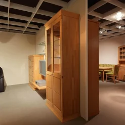 Wohnwand Tessin Buche Massiv Mit Beleuchtung Und Flachtrafo