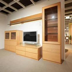 Wohnwand Tessin Buche Massiv Inklusive Beleuchtung Mit Funkfernbedienung