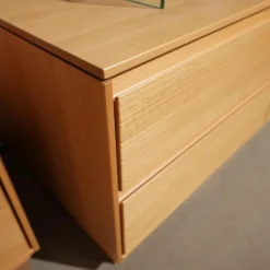 Wohnwand Tessin Buche Massiv Inklusive Beleuchtung Mit Funkfernbedienung