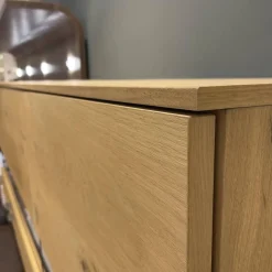 Wohnwand Tormine Balkeneiche Natur Absatz Rostoptik Mit LED Beleuchtung