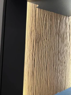 Wohnwand Tucson Lack Graphitgrau Akzent Wildeiche Mit Beleuchtung Und Funkdimmer