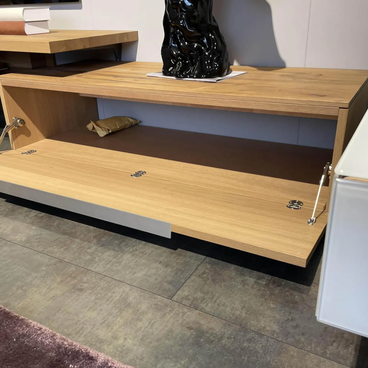 Wohnwand V-Alpin Eiche Altholz Glas Anthrazit