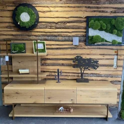 Wohnwand V-Cube Living Wildeiche Rustico mit Beleuchtung