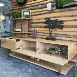 Wohnwand V-Cube Living Wildeiche Rustico mit Beleuchtung