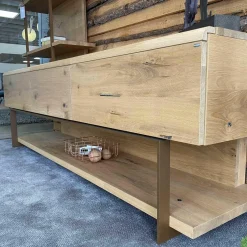 Wohnwand V-Cube Living Wildeiche Rustico mit Beleuchtung