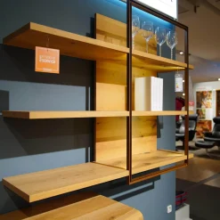 Wohnwand Vcuben Wildeiche Rustiko Mit LED-Beleuchtung