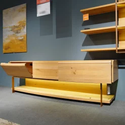 Wohnwand Vcuben Wildeiche Rustiko Mit LED-Beleuchtung