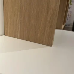 Wohnwand Vision Eiche Weiß Geölt Tv-Board Weiß Lackiert Füße Metall Ohne Bild