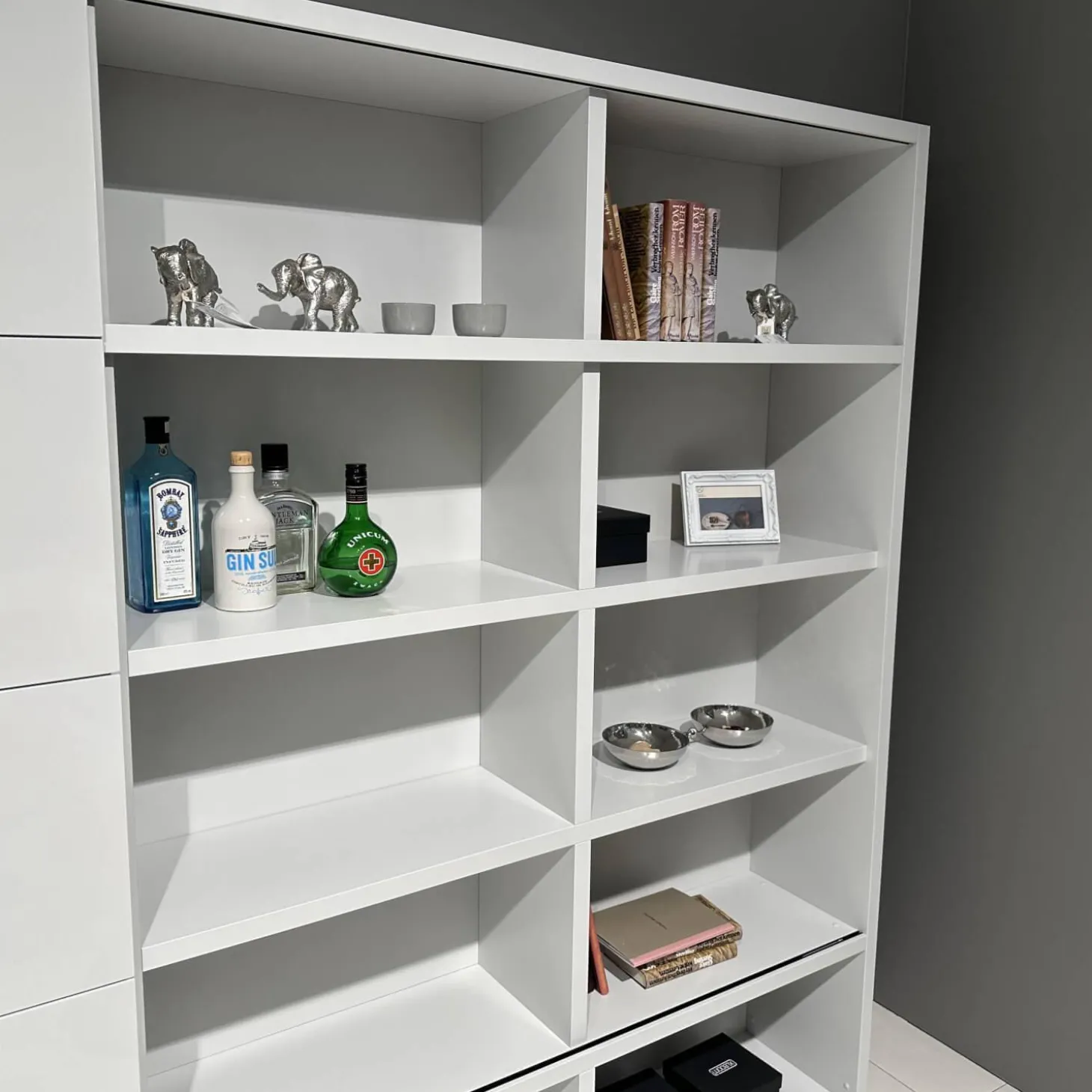 Wohnwand Vita Lack Grauweiß Matt Und Hochglanz Mit Schiebetüren Ohne Deko