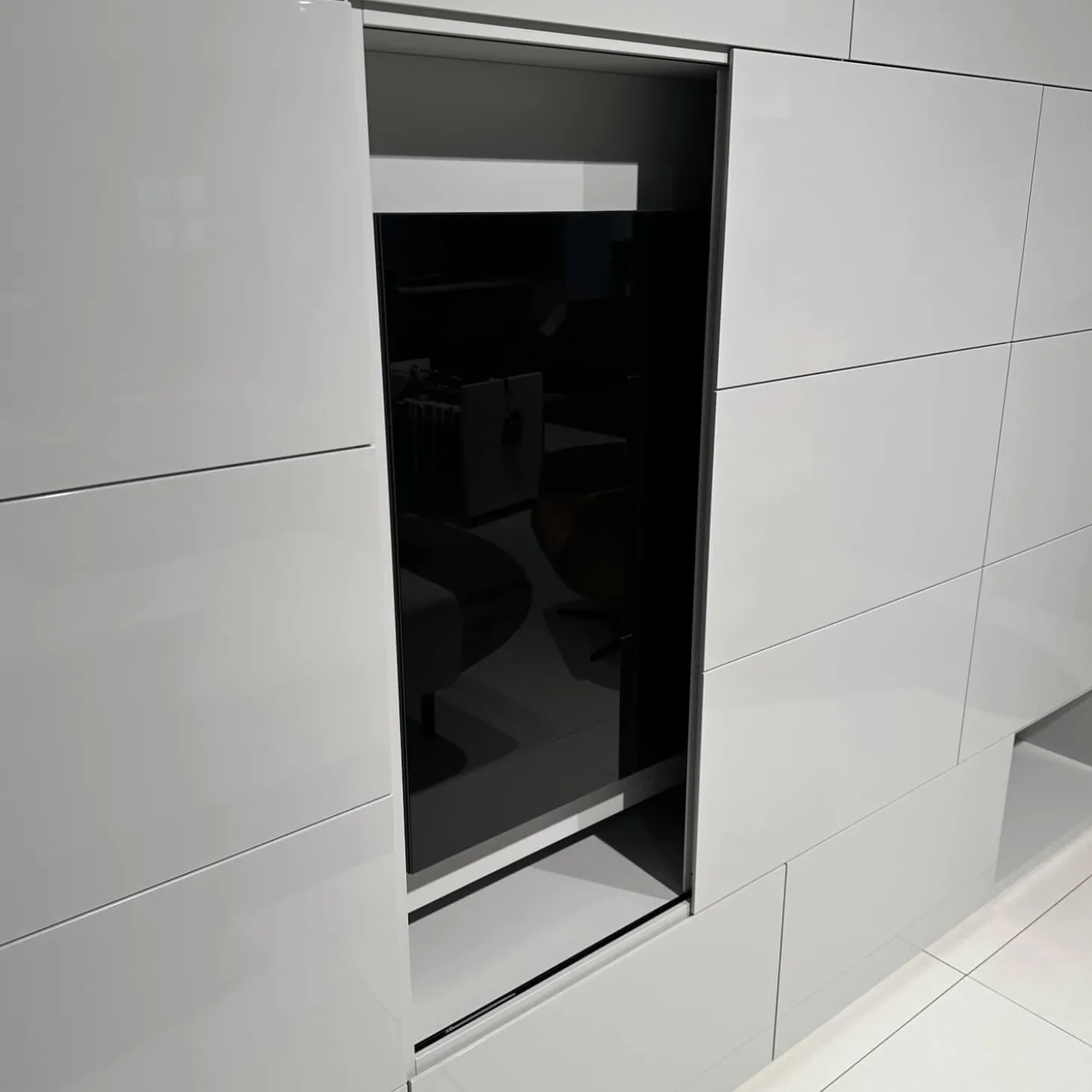 Wohnwand Vita Lack Grauweiß Matt Und Hochglanz Mit Schiebetüren Ohne Deko