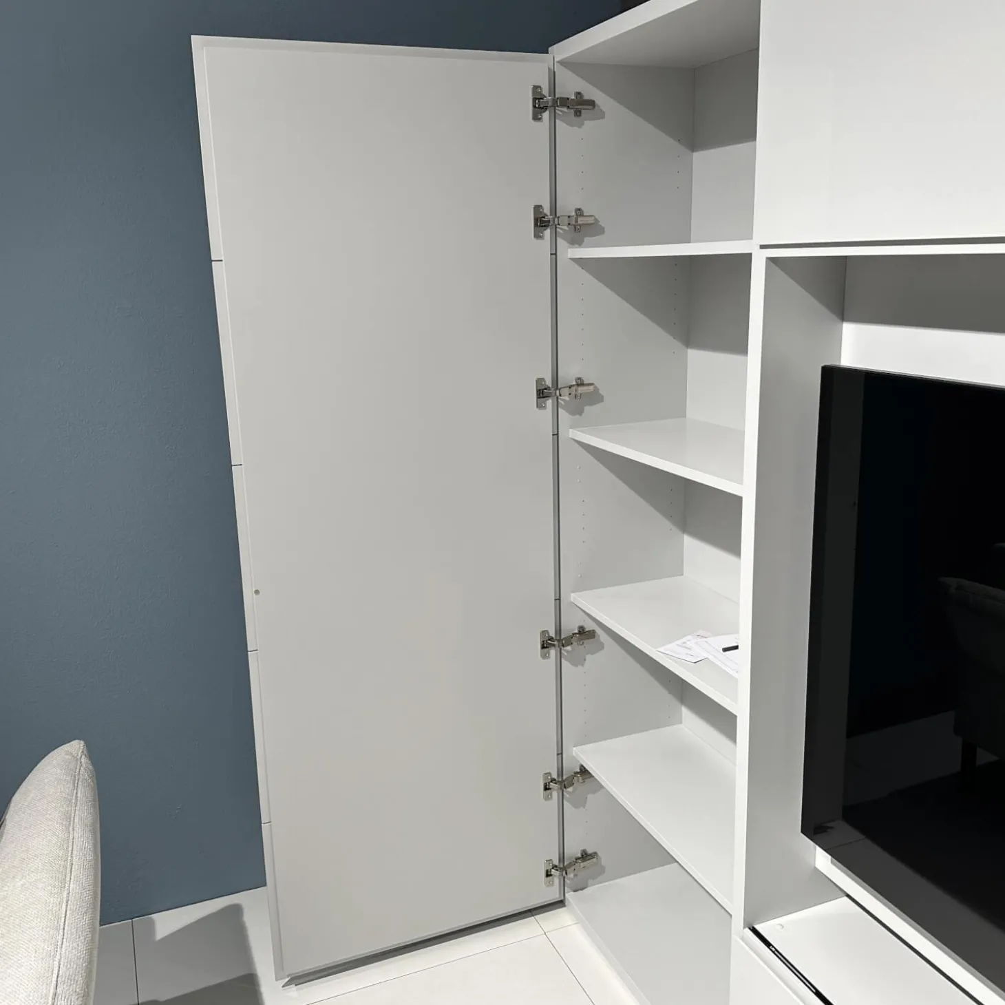 Wohnwand Vita Lack Grauweiß Matt Und Hochglanz Mit Schiebetüren Ohne Deko