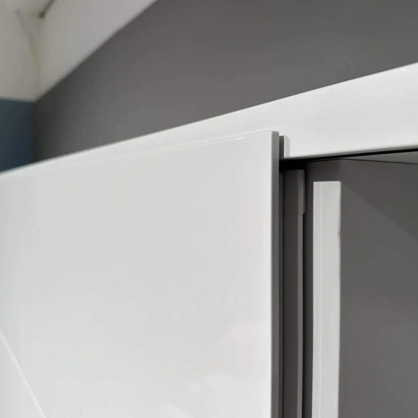 Wohnwand Vita Lack Grauweiß Matt Und Hochglanz Mit Schiebetüren Ohne Deko