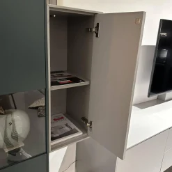 Wohnwand WK 419 Intono Lack 494 Matt Canagrau Und 433 Matt Blaugrün Mit Beleuchtung