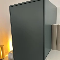 Wohnwand WK 419 Intono Lack 494 Matt Canagrau Und 433 Matt Blaugrün Mit Beleuchtung