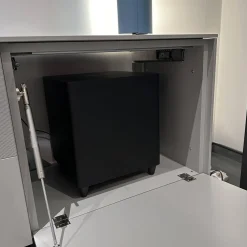 Wohnwand WK 419 Intono Lack 494 Matt Canagrau Und 433 Matt Blaugrün Mit Beleuchtung