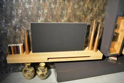 Wohnwand WK 456 MDF Lack Braun Wildeiche Bianco