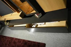 Wohnwand WK 456 MDF Lack Braun Wildeiche Bianco