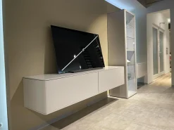 Wohnwand WK 418 Zola Glattlack Steingrau 407 Inklusive Beleuchtung Ohne TV