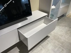 Wohnwand WK 418 Zola Glattlack Steingrau 407 Inklusive Beleuchtung Ohne TV