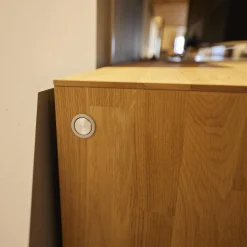 Wohnwand WM 1880 Wildeiche Massiv Soft Gebürstet Mit LED-Beleuchtung