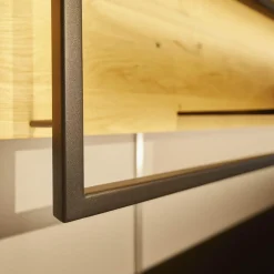 Wohnwand WM 1880 Wildeiche Massiv Soft Gebürstet Mit LED-Beleuchtung