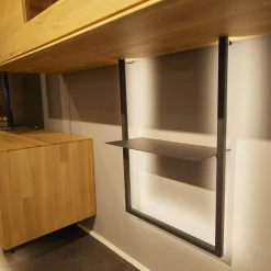 Wohnwand WM 1880 Wildeiche Massiv Soft Gebürstet Mit LED-Beleuchtung