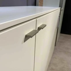 Wohnwand-Vitrinen Kombination Sentino Weiß Matt Rückwand in Anziano Eiche