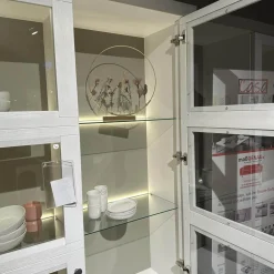 Zeilenschrank WM Casa 220 Pinie Massiv Weiß Soft Gebürstet Mit LED Beleuchtung